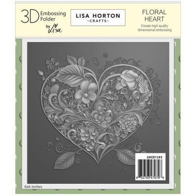 Lisa Horton Crafts 3D Embossing Folder - Floral Heart